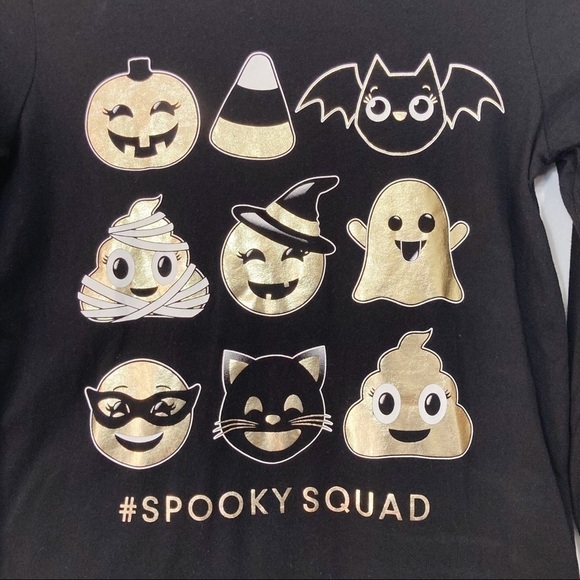 The Children's Place Girls Black Crewneck Halloween T-Shirt Size L (10-12) - Picture 3 of 11